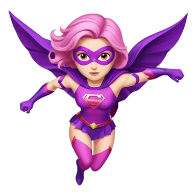 pink violet woman superhero flying sticker