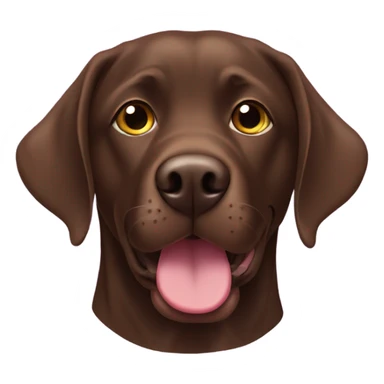 Chocolate lab, collar purple, food sticker