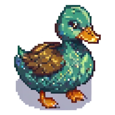 duck pixel art sticker