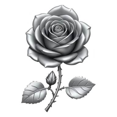 metal rose, without green leaves, just flower sticker