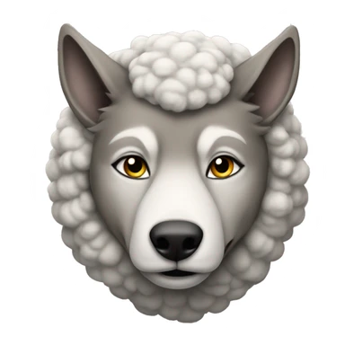 A wolf with a sheep's clothing on. sticker