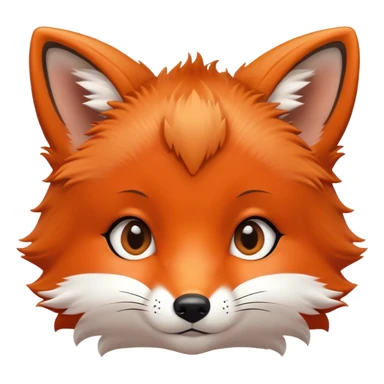 Cute baby fox head sticker