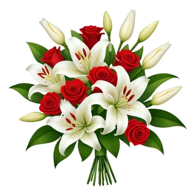 Wedding bouquet of lilies and roses sticker