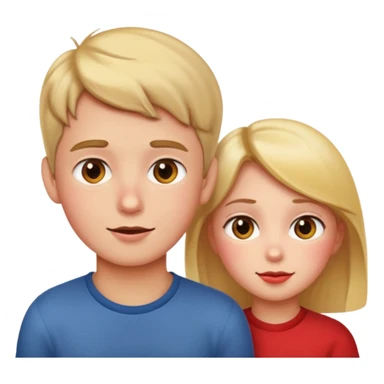 a boy looking at a girl, apple style emoji sticker