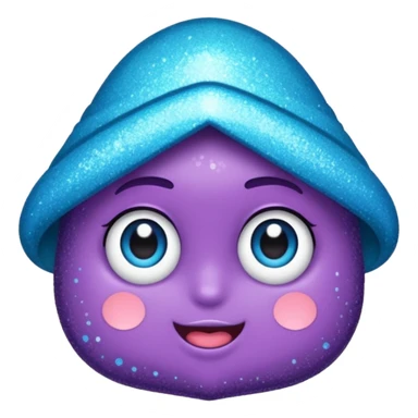 Glitter pacote de pipoca, listras roxas e azul ciano sticker