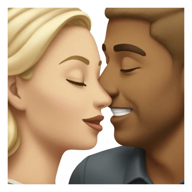 Light skin woman with kissing white man sticker