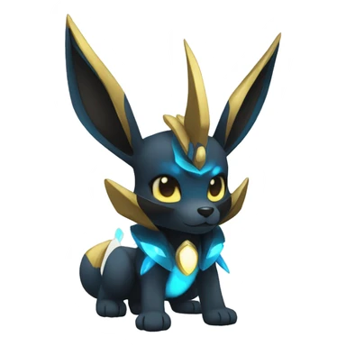 Shiny Sparkle Chibi Anubis-Umbreon-Lucario-Fakémon full body sticker
