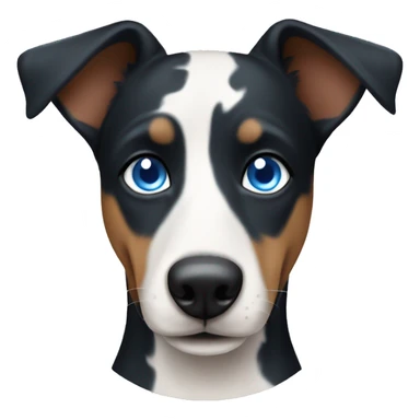 Patchy cute dog with blue eyes kelpie  sticker