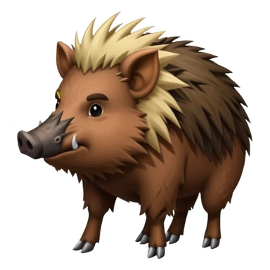 wild boar, punk hair, full body sticker