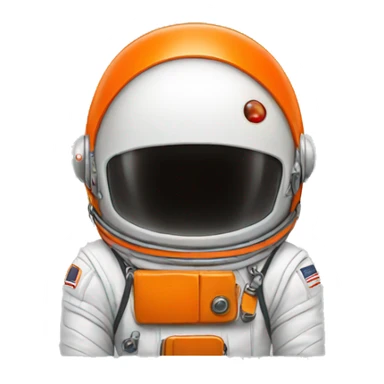 A orange astronaut helmet sticker