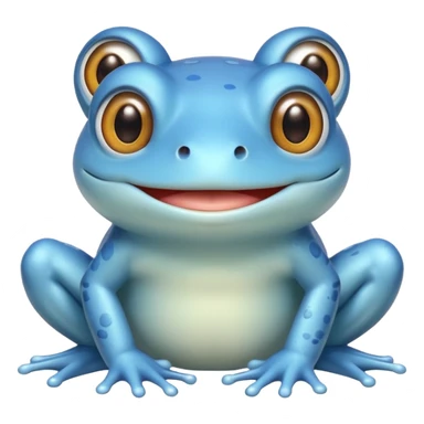light blue frog smiling  sticker
