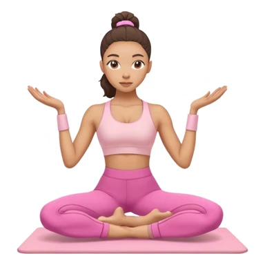 lightskin girl wearing light pink doing pilates sticker
