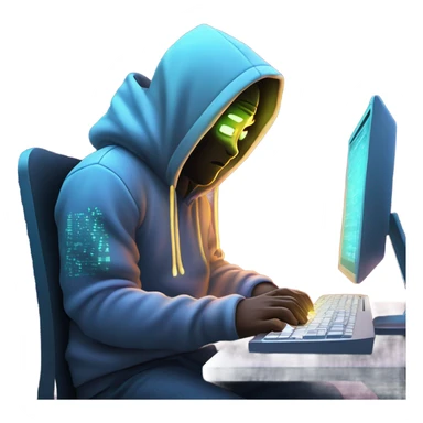 Hacker in front of computer screen  sticker