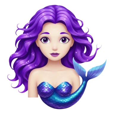 glitter purple mermiad sticker