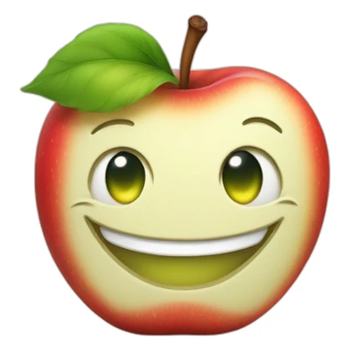 smirking apple sticker