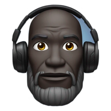 Black Thanos with headphones sticker