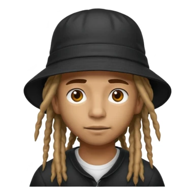 dreadlocks Street artist with blackbucket hat sticker