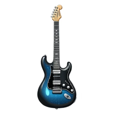 a very sparkly black electric guitar sticker
