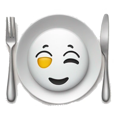 plate with a fork and a spoon  sticker