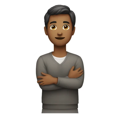 person with hands on chest sticker