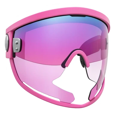 sporty pink shield visor sunglasses with ultra thick frame and decorative side screws, industrial heavy-duty look, massive build, one-piece lens sticker