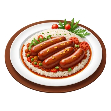 emoji of Rougail saucisse meal. Typical Reunion island meal sticker