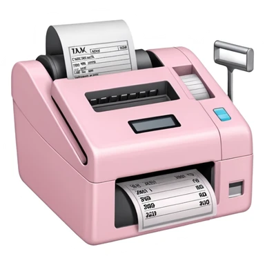 Pale Pink Tax receipt machine Potable sticker