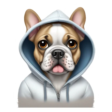 french bulldog with a hoodie sticker