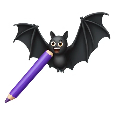 Bat with a crayon sticker