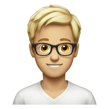 Clever young white boy with glasses  sticker