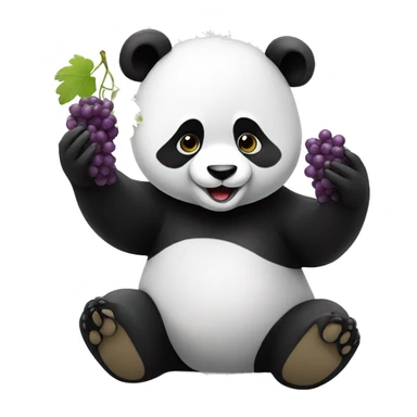 Panda eating grapes sticker