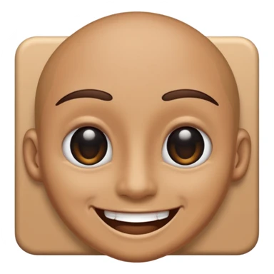 make a brown wall with 2 black eyes and a smile sticker