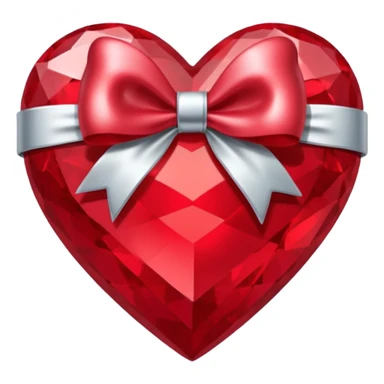 jeweled heart with a silver bow and heart pattern on the bow sticker
