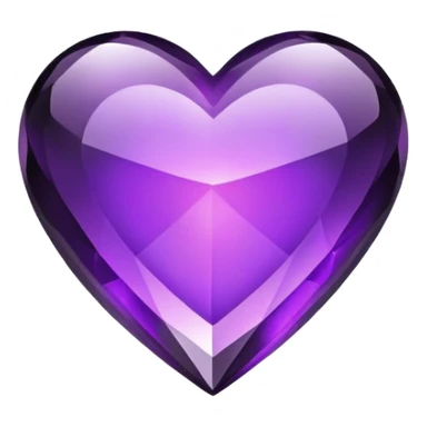 Black crystal heart dark purple sticker