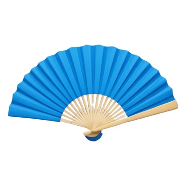 blue paper hand fan sticker