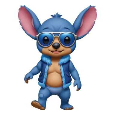 Stitch walking on the beach sticker