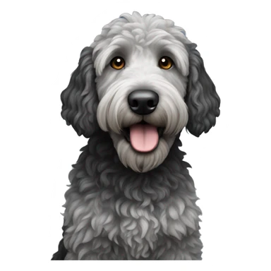 Black with gray golden doodle  sticker