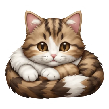 dark brown tabby and white kitten in funny positions with eyes closed sticker