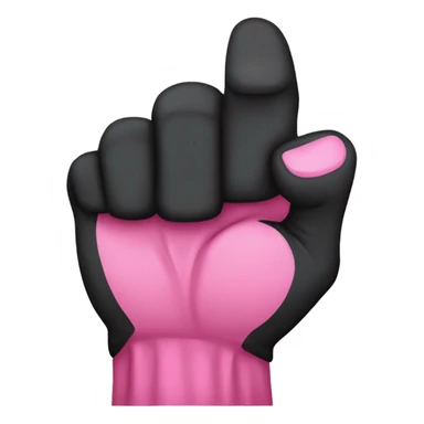 Black fist with a pink long thumb nail   sticker