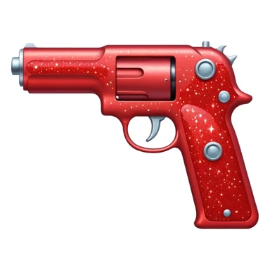 red glitter gun sticker
