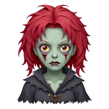 red hair zombie witch sticker