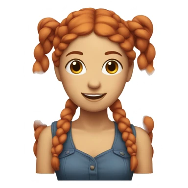 Pretty red haired woman with two braids sticker