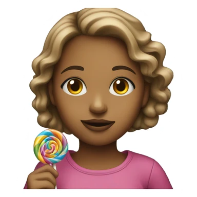 girl holding a lollipop sticker