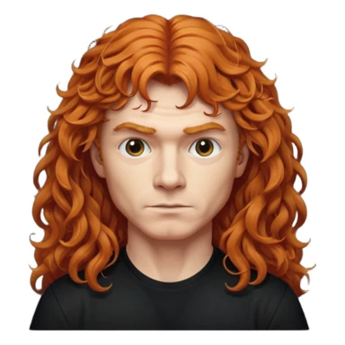 Ginger dave mustaine with curly hair and bangs sticker