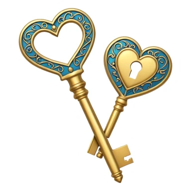 gold basic heart key sticker