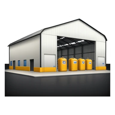 hangar, many fuel warehouse sticker