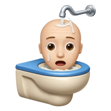 human head inside toilet singing sticker