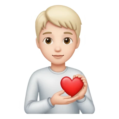 Person with heart in hand sticker