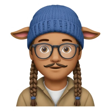 man with braids glasses beanie and goat beard sticker