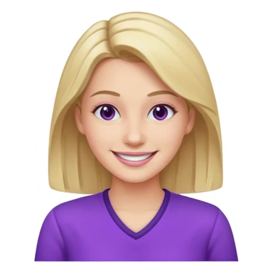 A young woman in 30s with purple clothes sticker